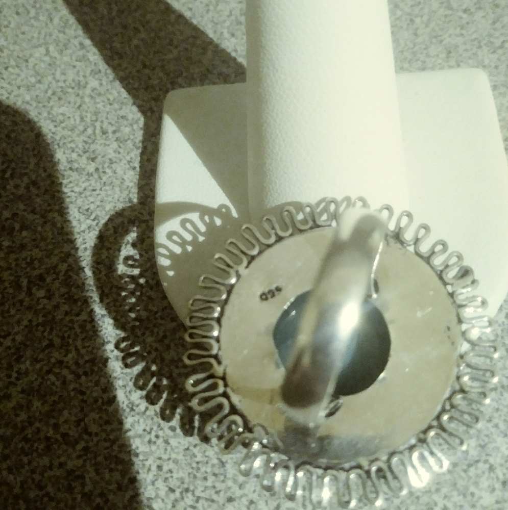 Natural Botswana Agate 925 Silver Ring - image 5